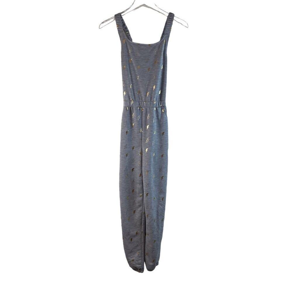 Dream Life Sleepwear Gray Jumpsuit With Lightning Bolts Big Girls Size Large